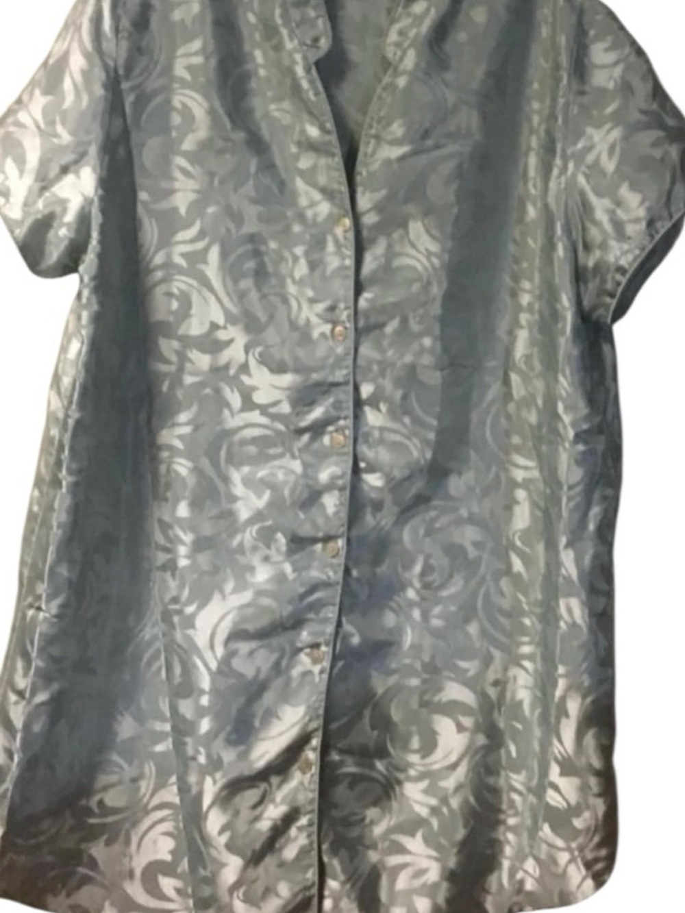 Women’s ~ Nightgown~Secret Treasures ~Satin ~ Floral ~ Button Front ~ Shiny